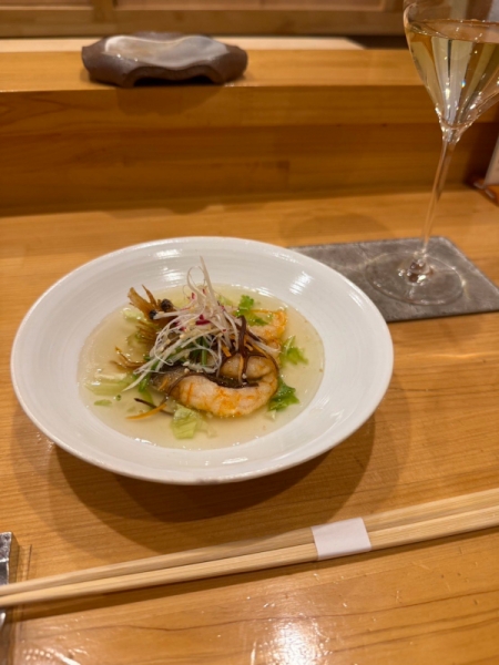 甘海老の甘酢葛掛け